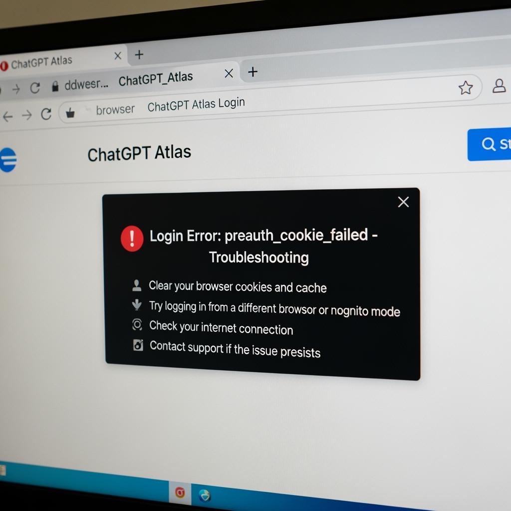 ChatGPT Atlas 浏览器登录报错 preauth_cookie_failed（409）完整解决方案