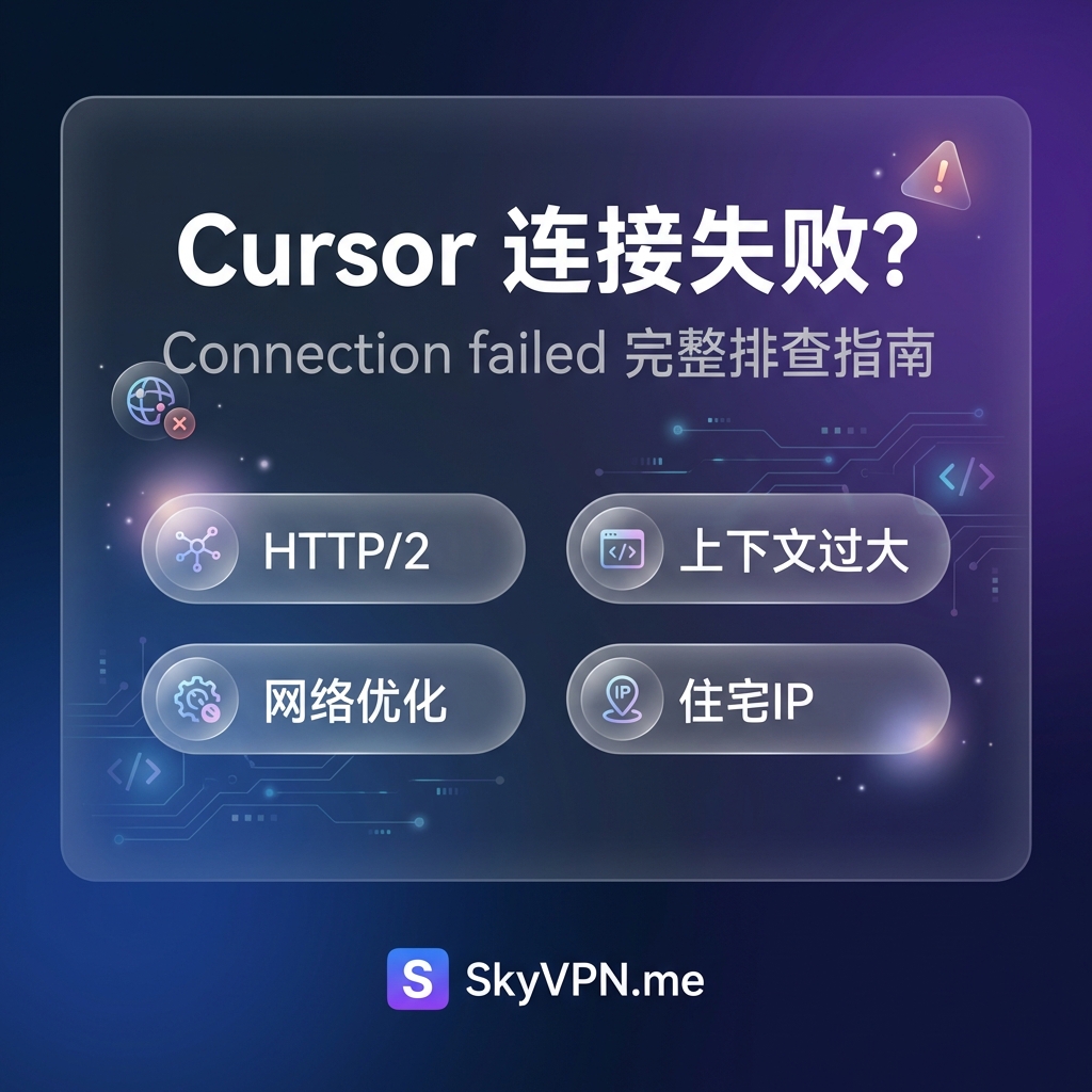 Cursor 报错：Connection failed. If the problem persists, please check your internet connection or VPN
