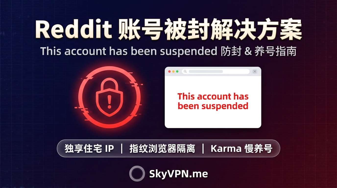 Reddit 运营账号被封：This account has been suspended 注册与养号防封号指南 | SkyVPN